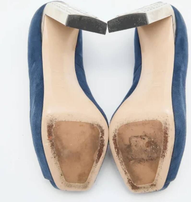 Miu Pre-owned Suede heels Blue Dames