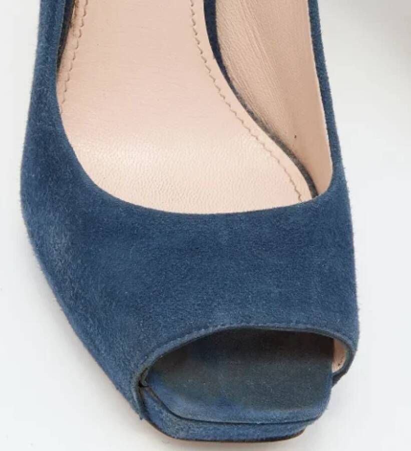 Miu Pre-owned Suede heels Blue Dames