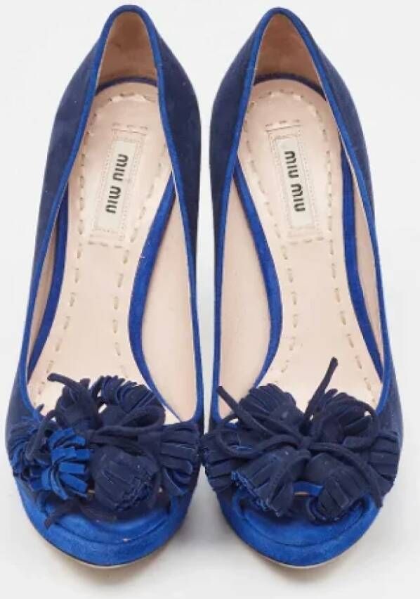 Miu Pre-owned Suede heels Blue Dames