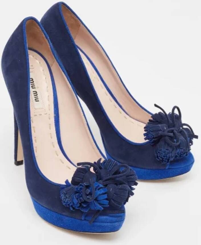 Miu Pre-owned Suede heels Blue Dames