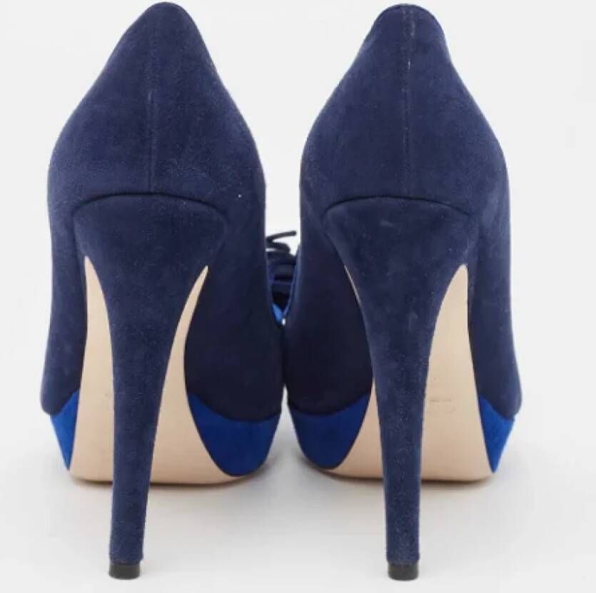 Miu Pre-owned Suede heels Blue Dames