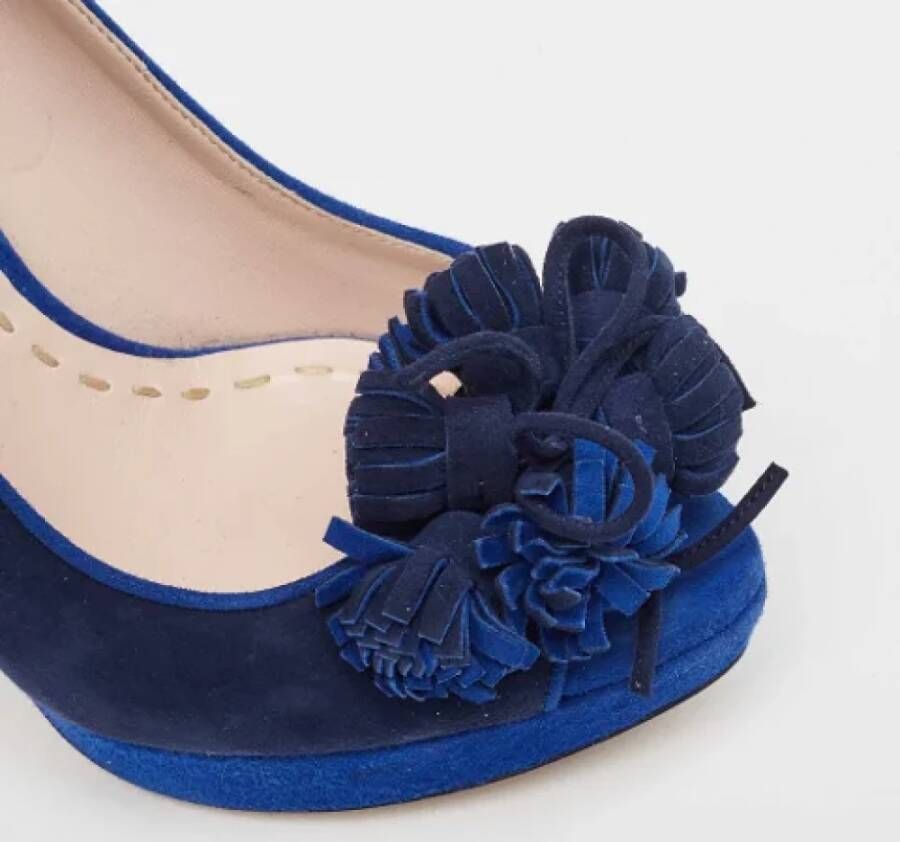 Miu Pre-owned Suede heels Blue Dames