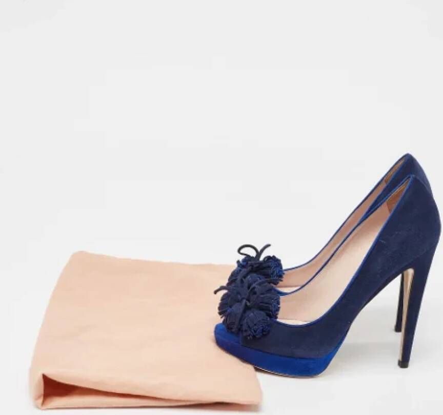 Miu Pre-owned Suede heels Blue Dames