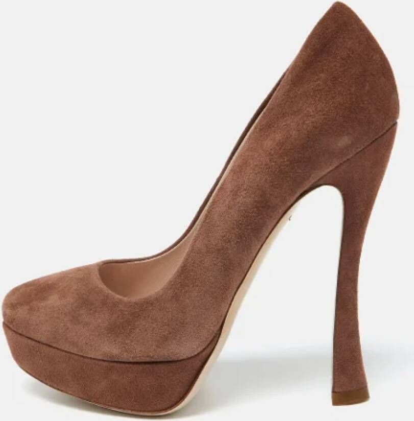 Miu Pre-owned Suede heels Brown Dames