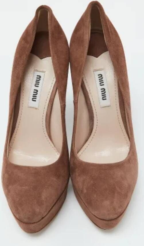 Miu Pre-owned Suede heels Brown Dames