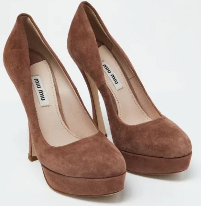 Miu Pre-owned Suede heels Brown Dames