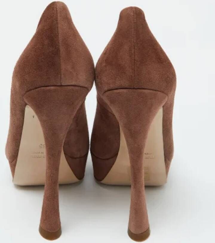 Miu Pre-owned Suede heels Brown Dames