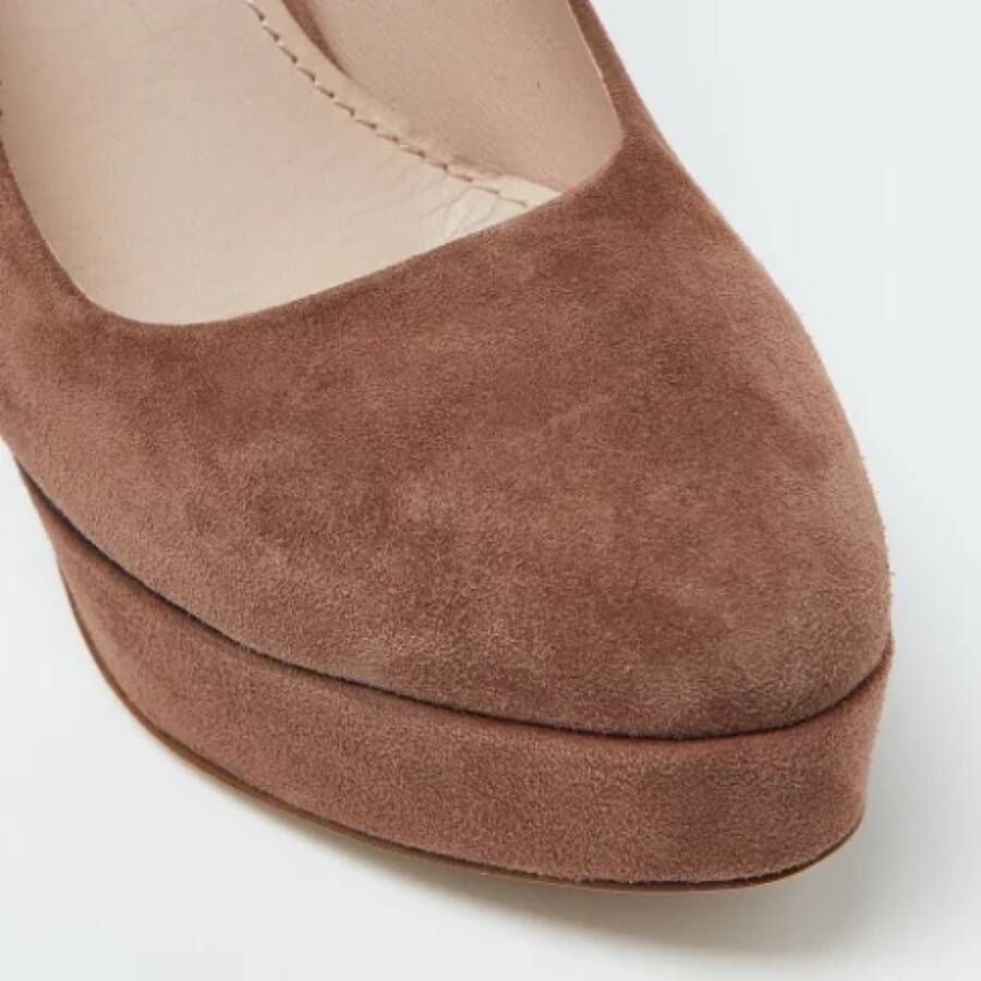 Miu Pre-owned Suede heels Brown Dames