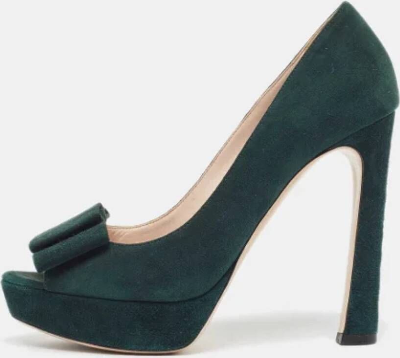 Miu Pre-owned Suede heels Green Dames