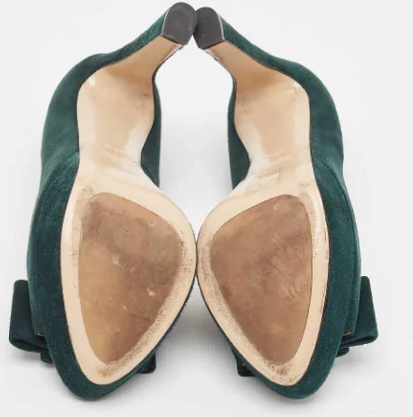 Miu Pre-owned Suede heels Green Dames