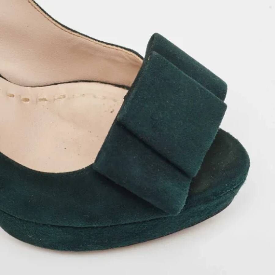 Miu Pre-owned Suede heels Green Dames