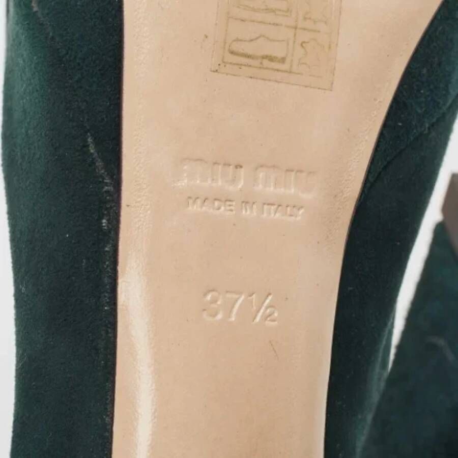 Miu Pre-owned Suede heels Green Dames