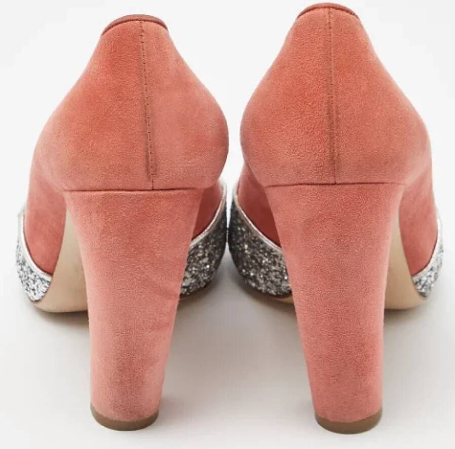 Miu Pre-owned Suede heels Orange Dames