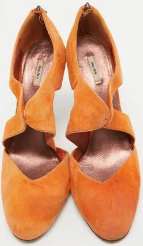 Miu Pre-owned Suede heels Orange Dames