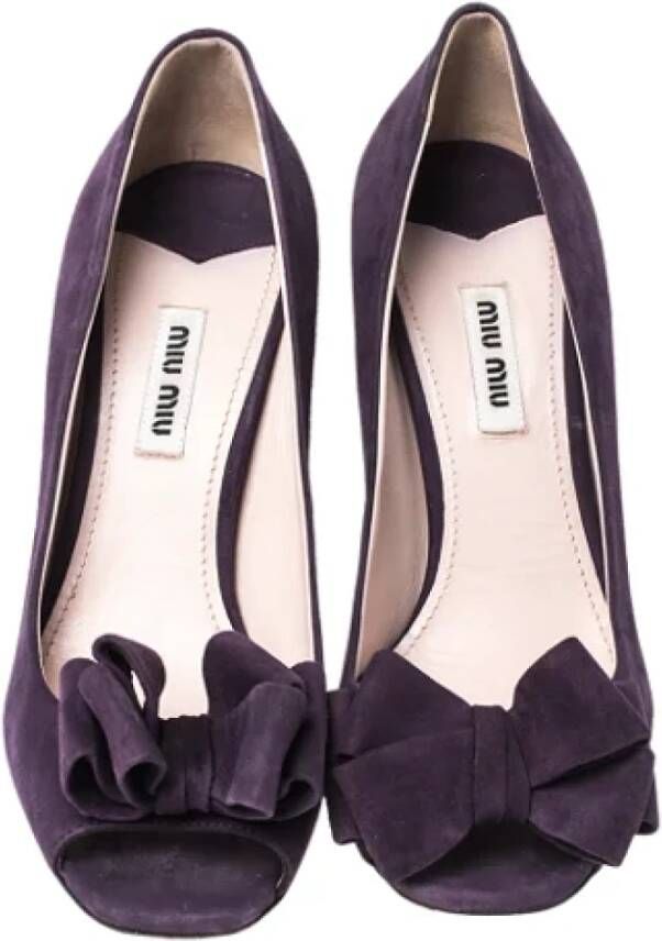 Miu Pre-owned Suede heels Purple Dames