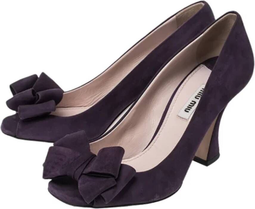 Miu Pre-owned Suede heels Purple Dames