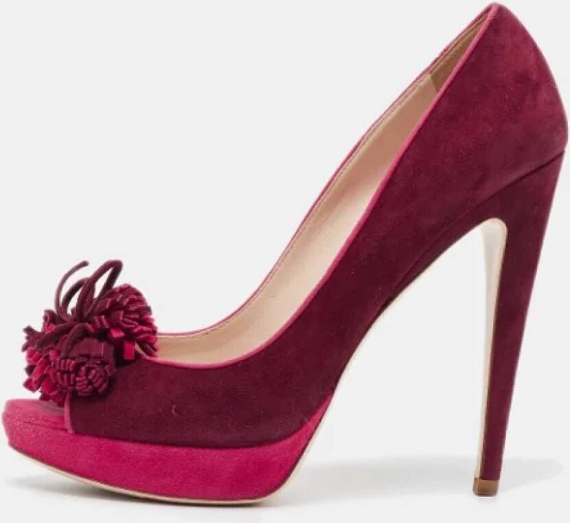 Miu Pre-owned Suede heels Purple Dames