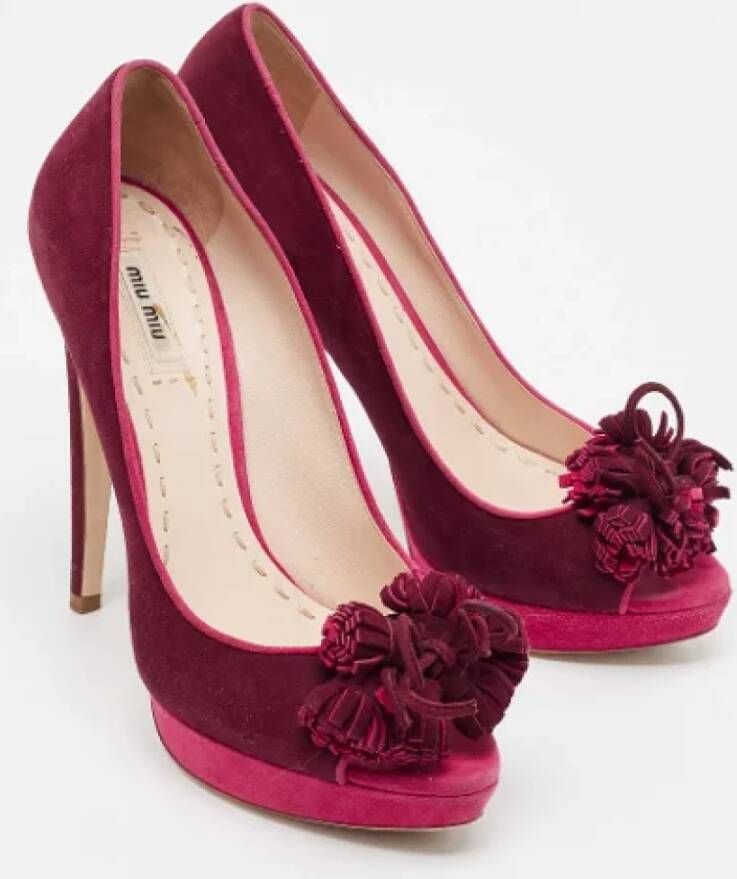 Miu Pre-owned Suede heels Purple Dames