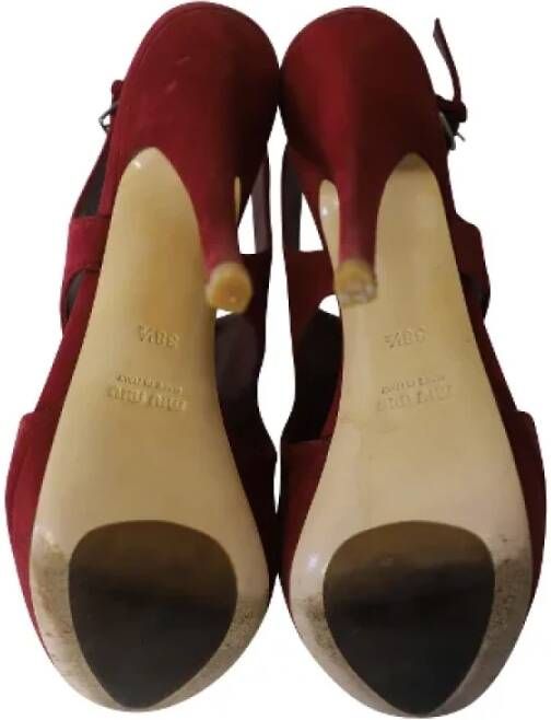 Miu Pre-owned Suede heels Red Dames