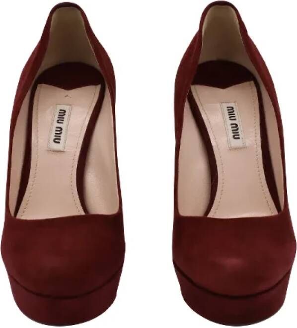 Miu Pre-owned Suede heels Red Dames