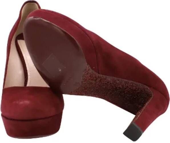 Miu Pre-owned Suede heels Red Dames