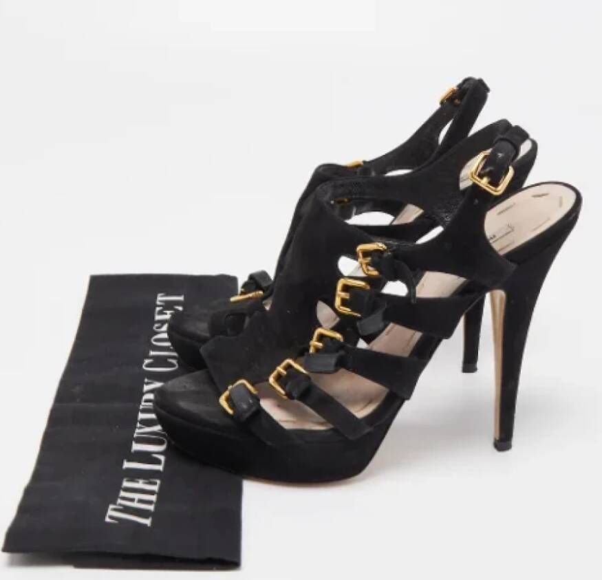 Miu Pre-owned Suede sandals Black Dames