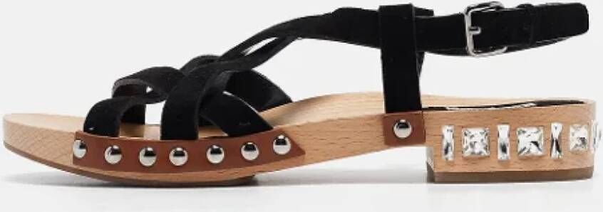 Miu Pre-owned Suede sandals Black Dames