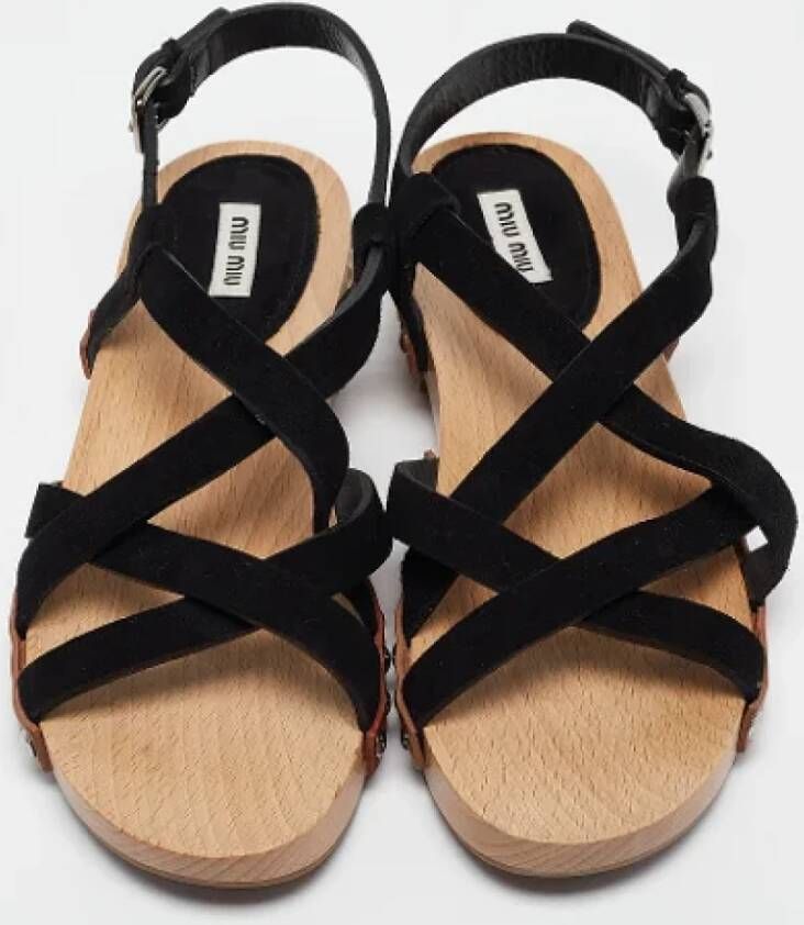 Miu Pre-owned Suede sandals Black Dames