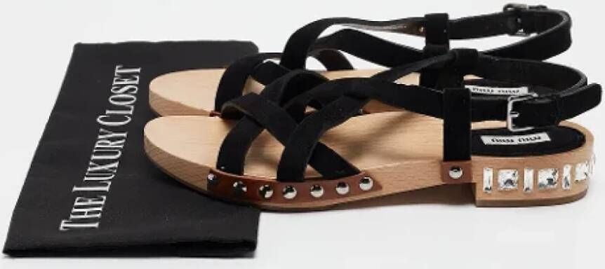 Miu Pre-owned Suede sandals Black Dames