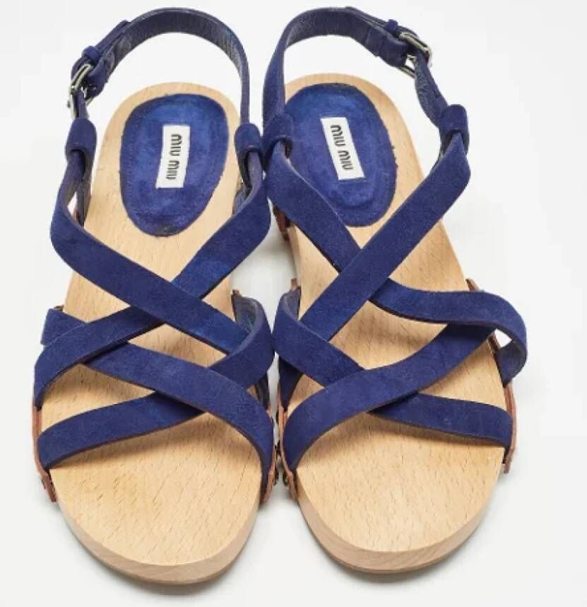 Miu Pre-owned Suede sandals Blue Dames