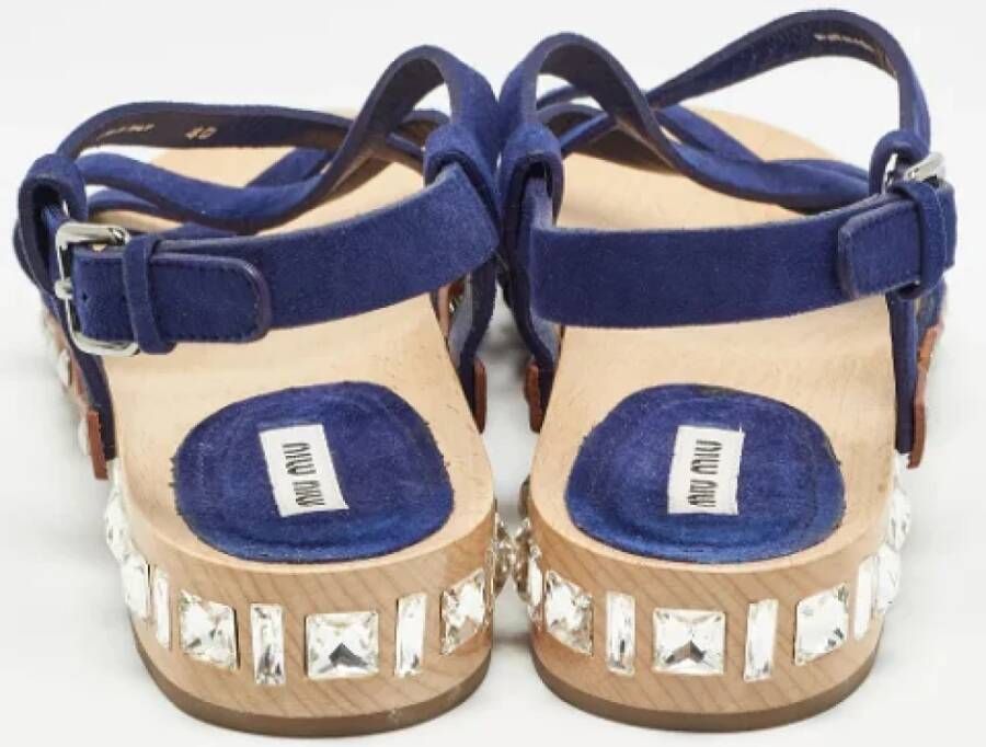 Miu Pre-owned Suede sandals Blue Dames