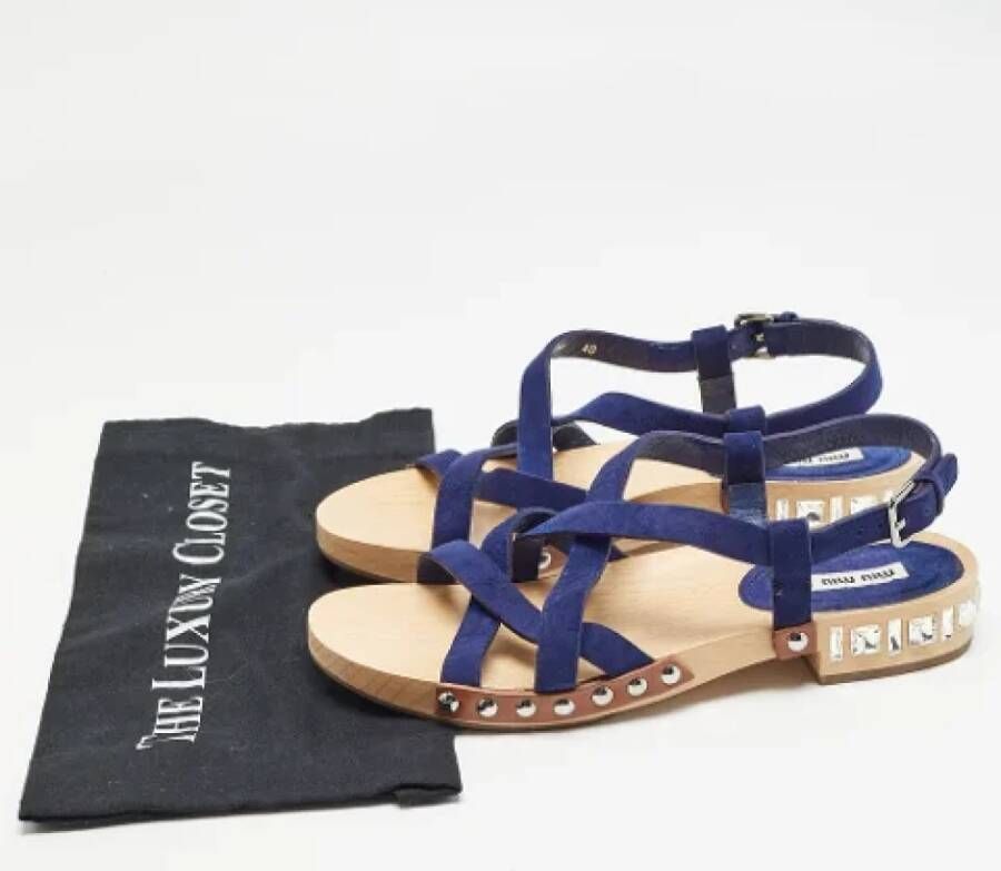 Miu Pre-owned Suede sandals Blue Dames