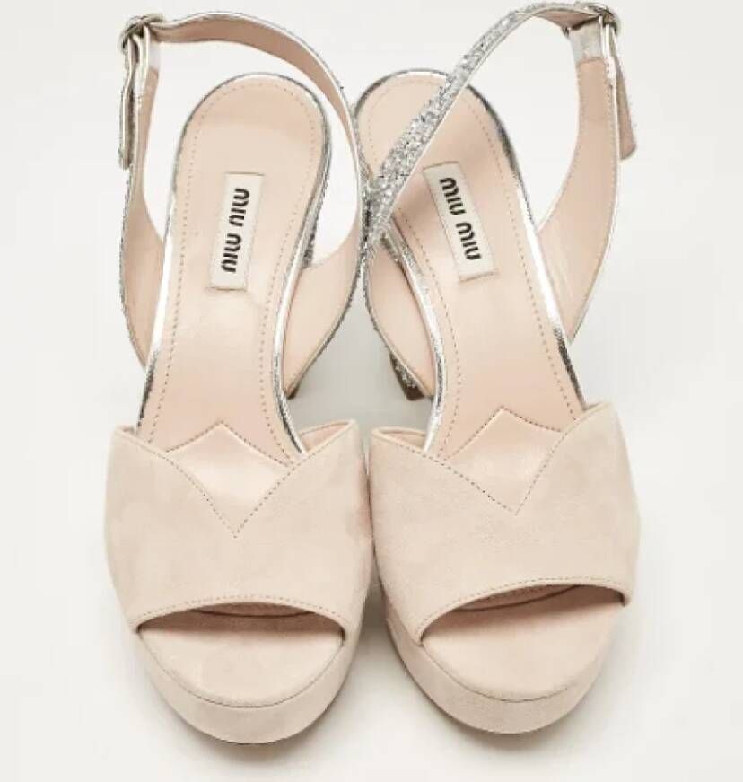 Miu Pre-owned Suede sandals Pink Dames