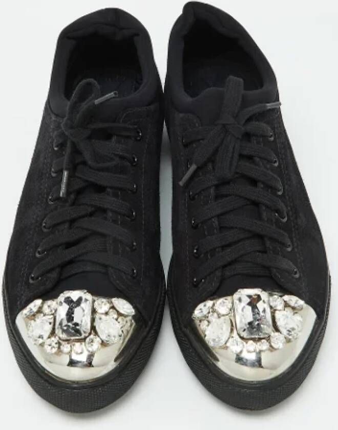 Miu Pre-owned Suede sneakers Black Dames