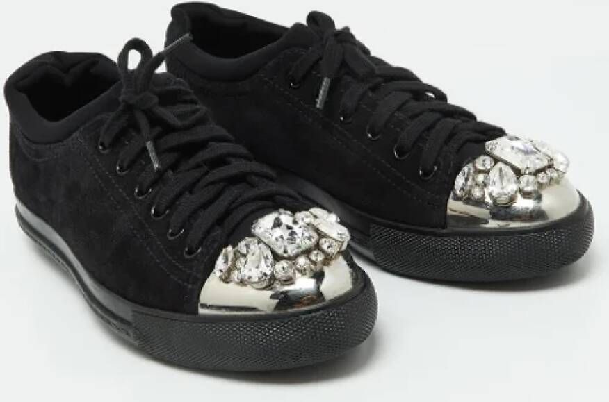 Miu Pre-owned Suede sneakers Black Dames