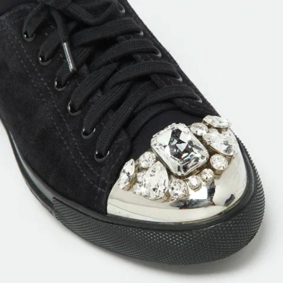 Miu Pre-owned Suede sneakers Black Dames