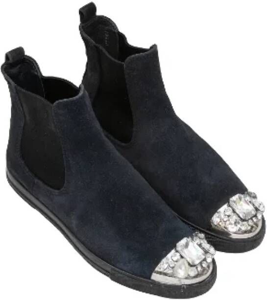 Miu Pre-owned Suede sneakers Blue Dames