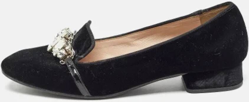 Miu Pre-owned Velvet flats Black Dames