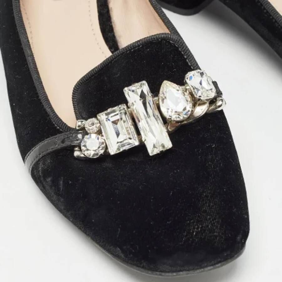 Miu Pre-owned Velvet flats Black Dames