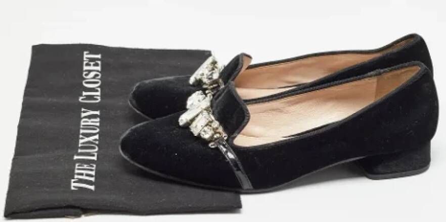 Miu Pre-owned Velvet flats Black Dames