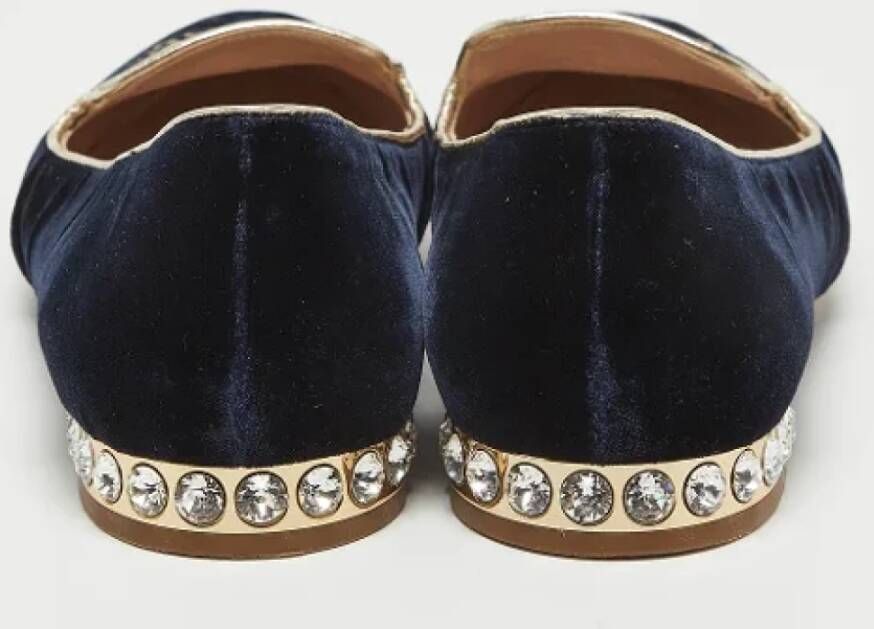 Miu Pre-owned Velvet flats Blue Dames