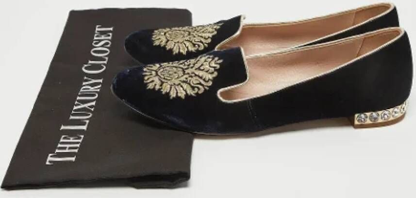 Miu Pre-owned Velvet flats Blue Dames