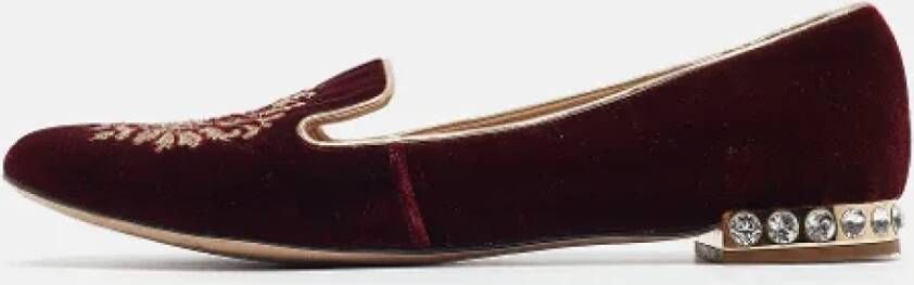 Miu Pre-owned Velvet flats Red Dames