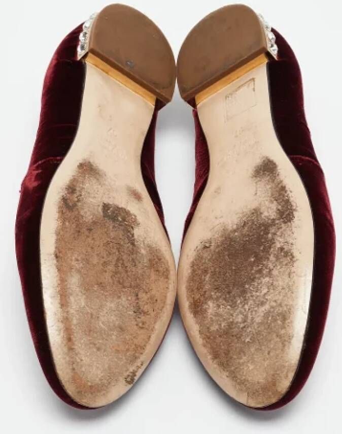 Miu Pre-owned Velvet flats Red Dames