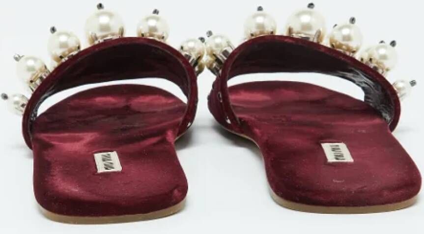 Miu Pre-owned Velvet flats Red Dames