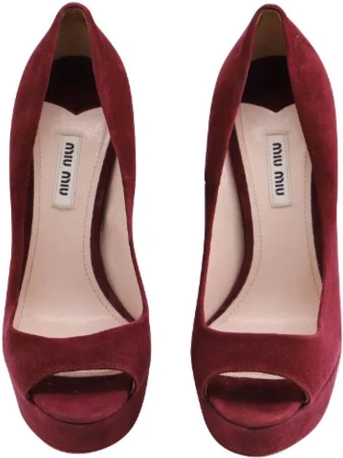 Miu Pre-owned Velvet heels Red Dames