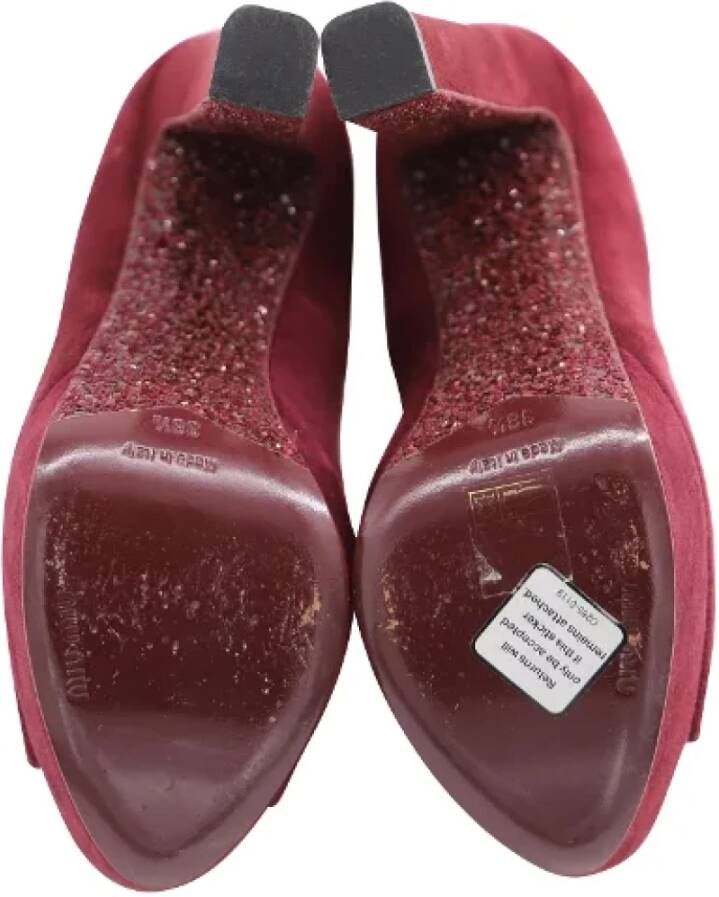 Miu Pre-owned Velvet heels Red Dames