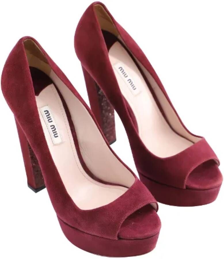 Miu Pre-owned Velvet heels Red Dames