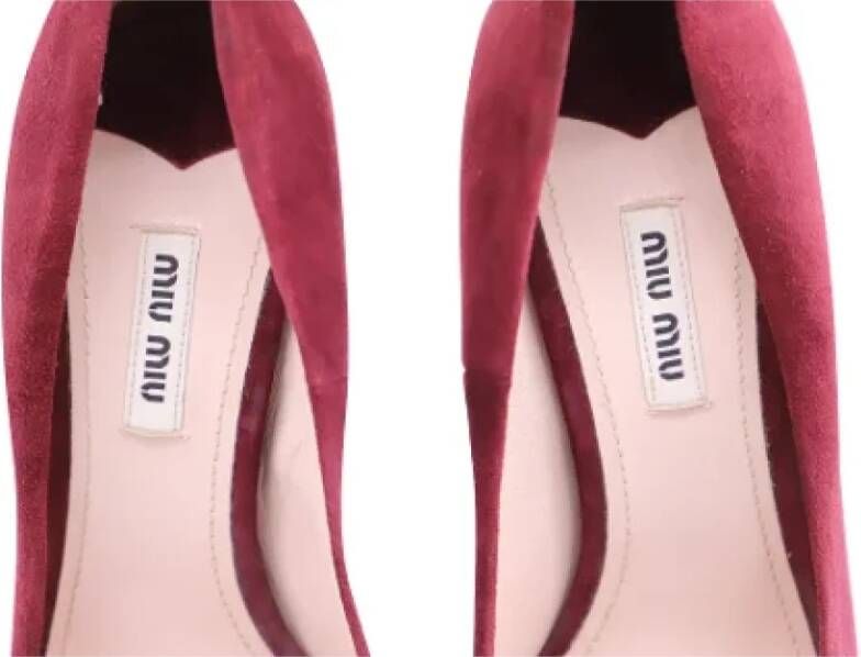 Miu Pre-owned Velvet heels Red Dames