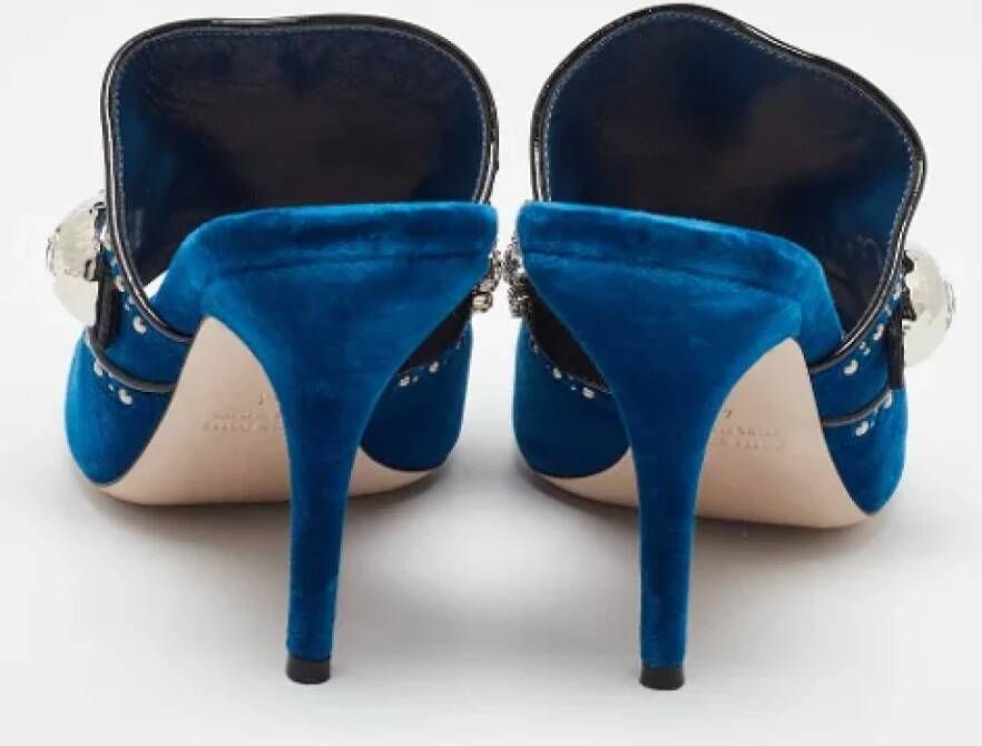 Miu Pre-owned Velvet mules Blue Dames